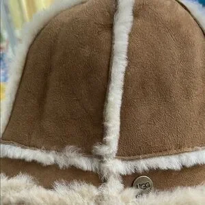 UGG Tan Shearling Hat with Cream Trim UGG | Accessories | Ugg Tan Shearling Hat | Poshmark main image 3